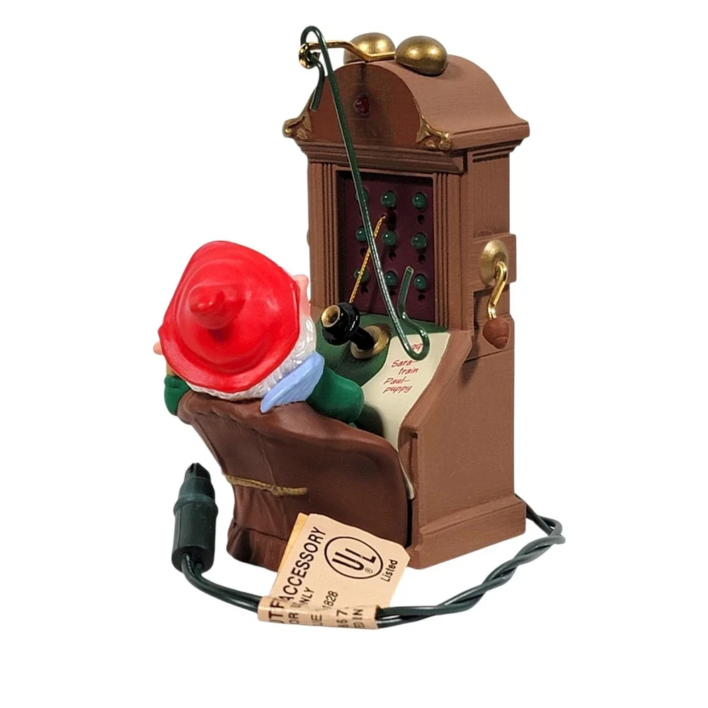 VTG 90s Hallmark Santas Hot‎ Line Christmas Ornament 1991 Light Up Keepsake
